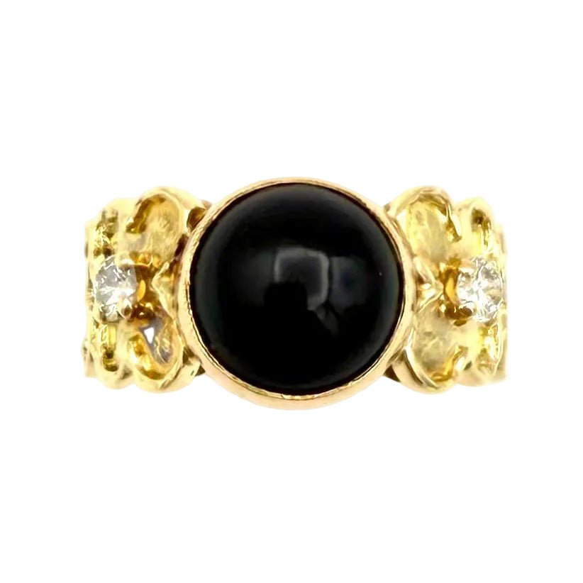 Bague VAN CLEEF & ARPELS. en or jaune, onyx et diamants - Castafiore