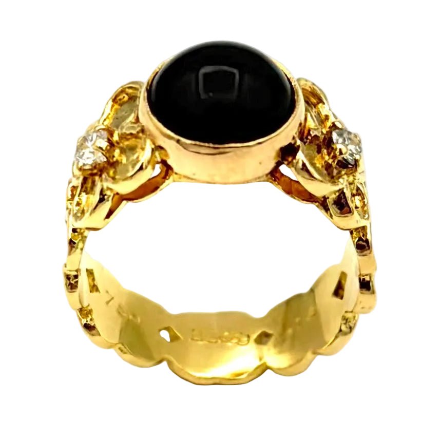 Bague VAN CLEEF & ARPELS. en or jaune, onyx et diamants - Castafiore