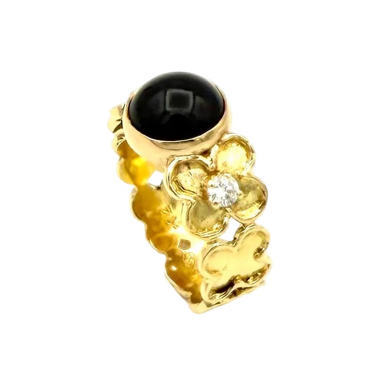 Bague VAN CLEEF & ARPELS. en or jaune, onyx et diamants - Castafiore