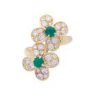 Bague Van Cleef & Arpels, "Fleurette", en or jaune, diamants et émeraudes. - Castafiore