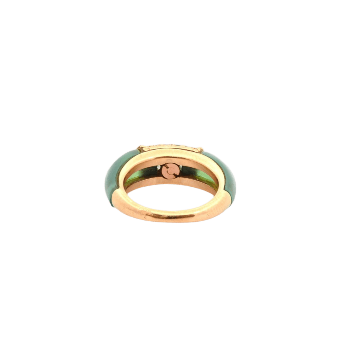 Bague VAN CLEEF & ARPELS "Philippine" en or jaune, chrysoprase et diamants - Castafiore