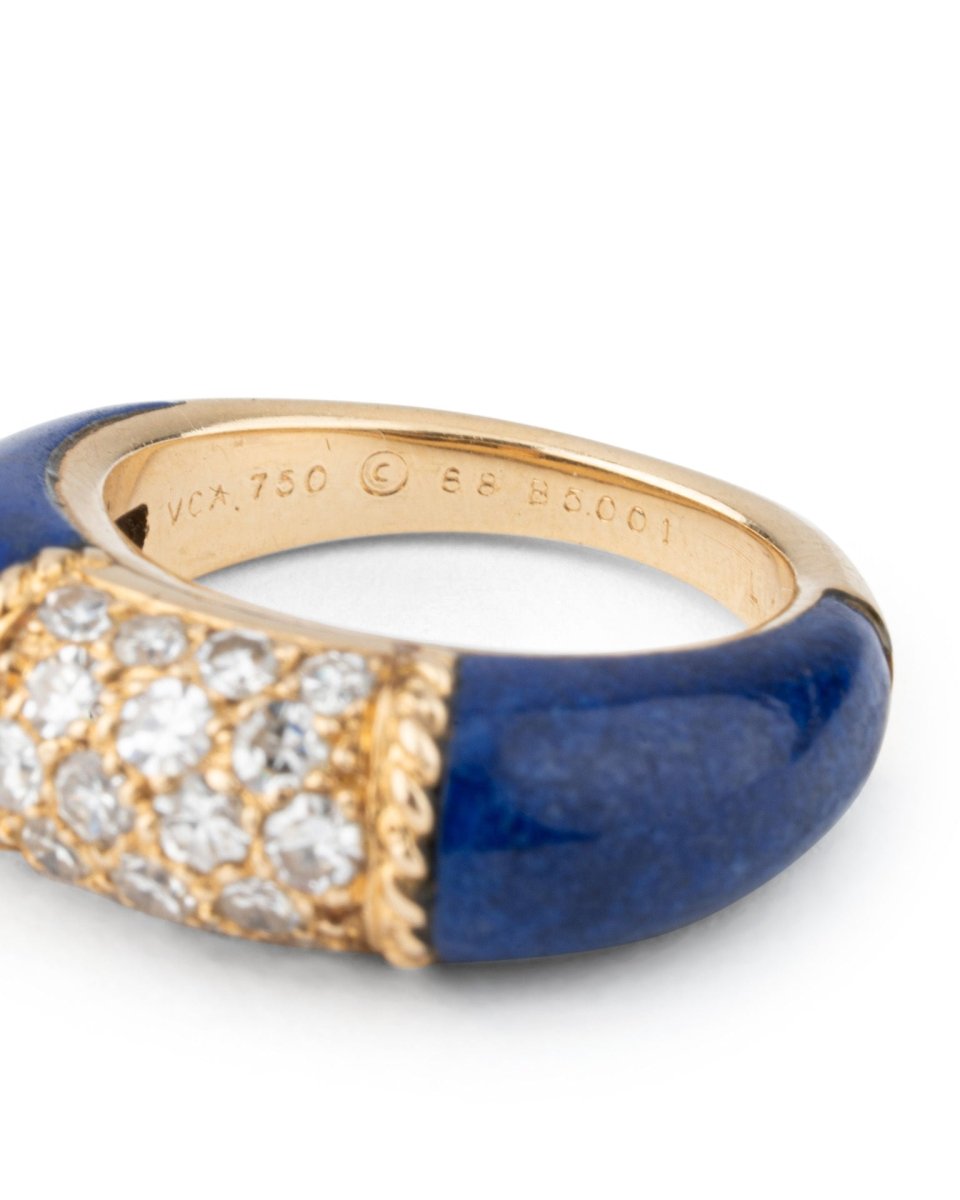 Bague VAN CLEEF & ARPELS "Philippine" en or jaune, lapis lazuli et diamants - Castafiore