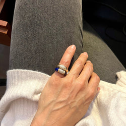 Bague VAN CLEEF & ARPELS "Philippine" en or jaune, lapis - lazuli et diamants - Castafiore