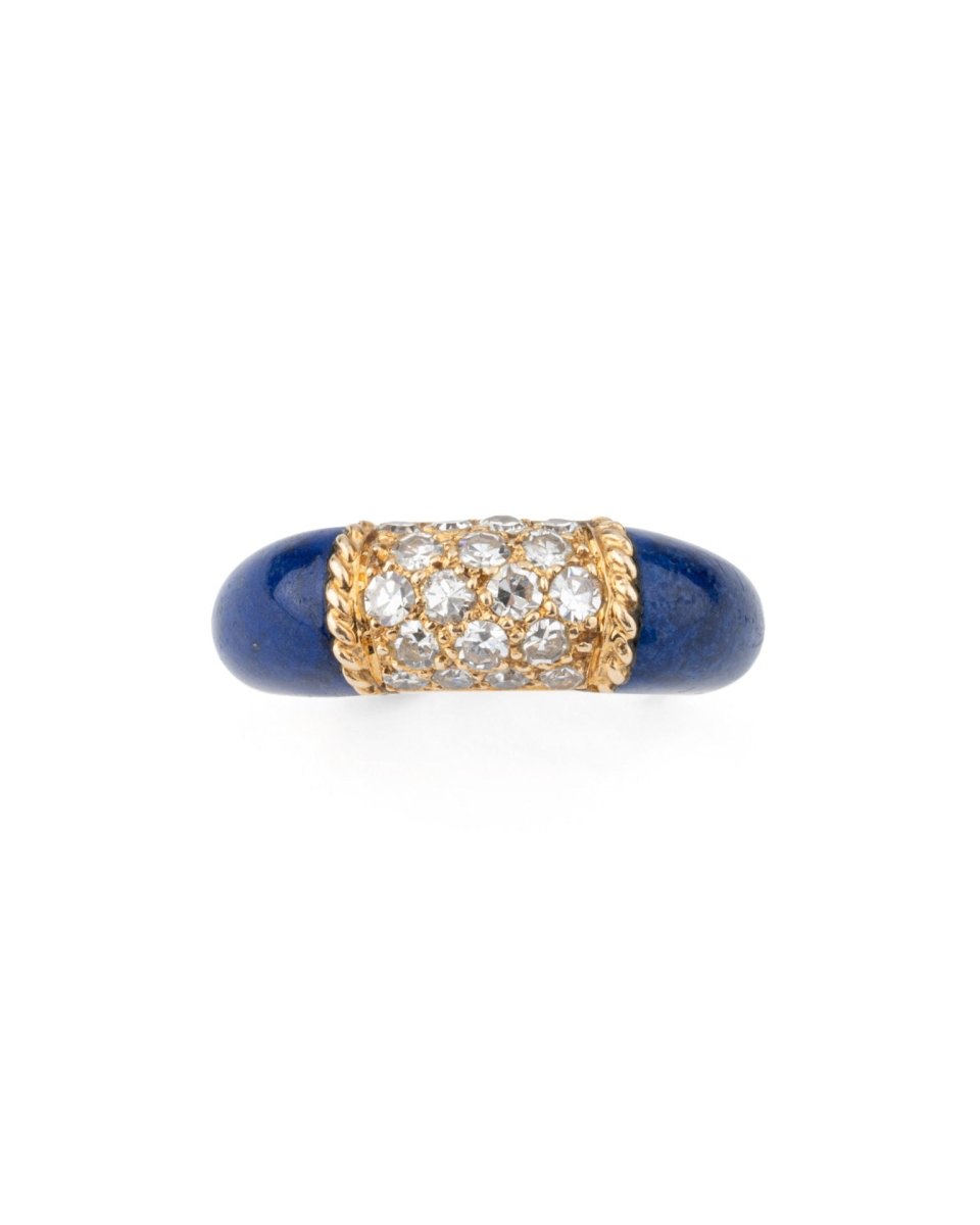 Bague VAN CLEEF & ARPELS "Philippine" en or jaune, lapis lazuli et diamants - Castafiore