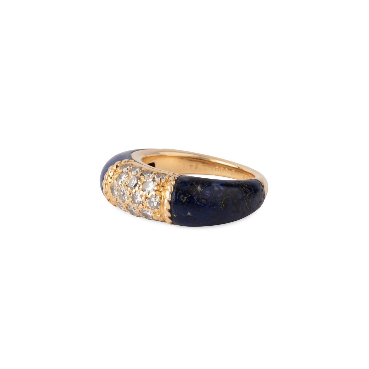 Bague VAN CLEEF & ARPELS "Philippine" en or jaune, lapis - lazuli et diamants - Castafiore