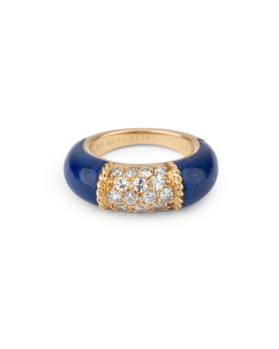 Bague VAN CLEEF & ARPELS "Philippine" en or jaune, lapis lazuli et diamants - Castafiore