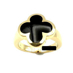Bague VAN CLEEF & ARPELS "Pure Alhambra" en or jaune et onyx - Castafiore