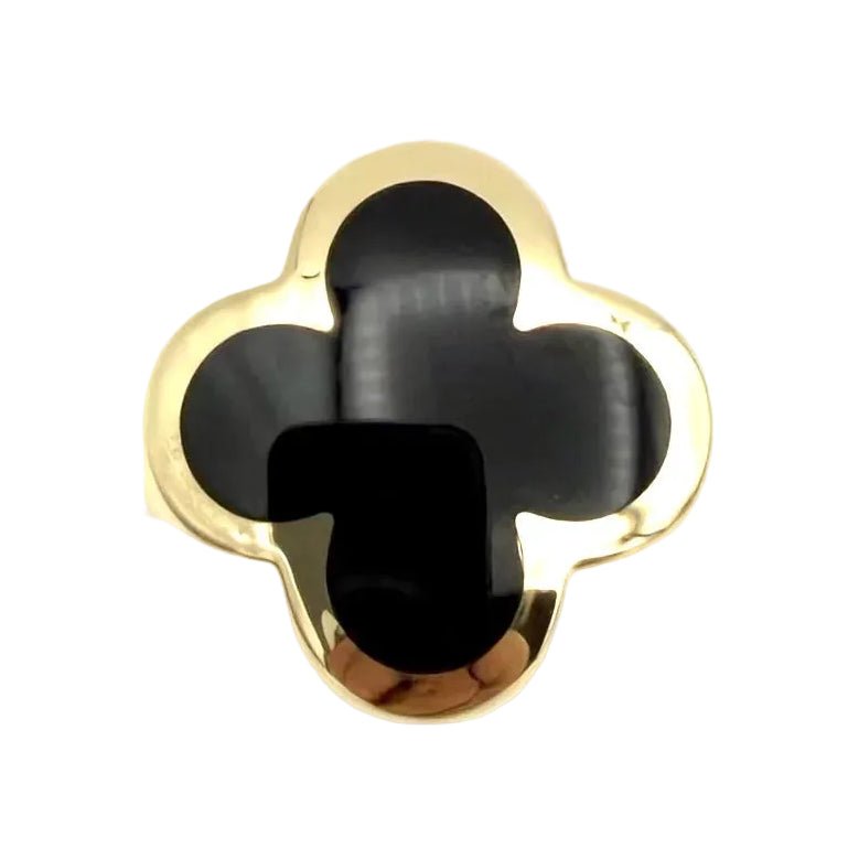 Bague VAN CLEEF & ARPELS "Pure Alhambra" en or jaune et onyx - Castafiore