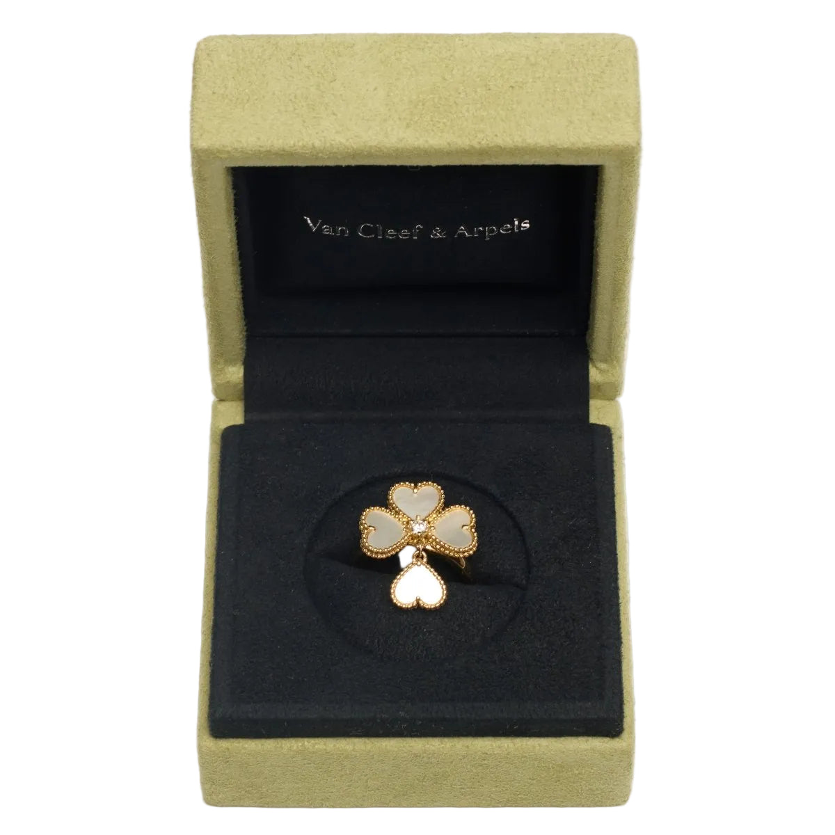 Bague Van Cleef & Arpels Sweet Hearts en or jaune, diamant et nacres - Castafiore