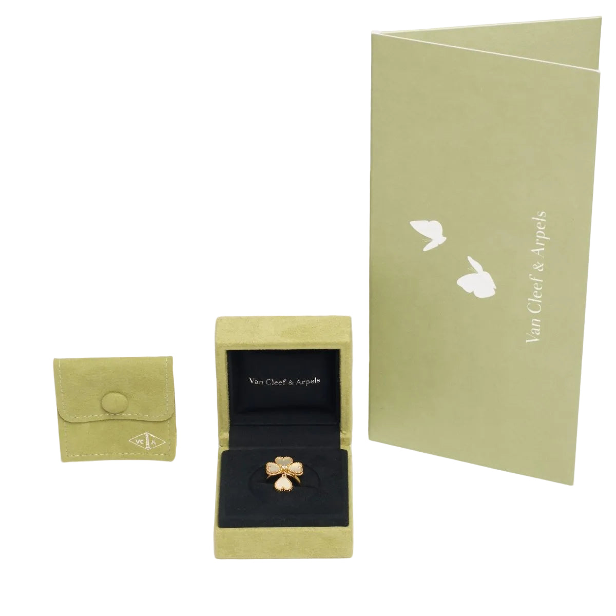 Bague Van Cleef & Arpels Sweet Hearts en or jaune, diamant et nacres - Castafiore