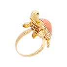 Bague VAN CLEEF & ARPELS "Tortue" en or jaune, diamant et corail - Castafiore