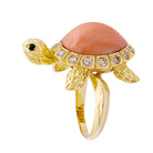 Bague VAN CLEEF & ARPELS "Tortue" en or jaune, diamant et corail - Castafiore