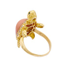 Bague VAN CLEEF & ARPELS "Tortue" en or jaune, diamant et corail - Castafiore