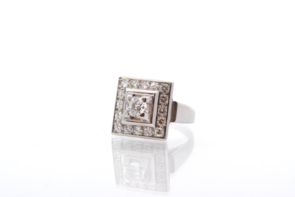 Bague vintage 1950 diamants en platine - Castafiore