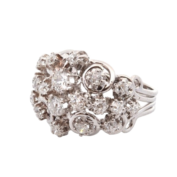 Bague VINTAGE 1950 en platine et diamants - Castafiore