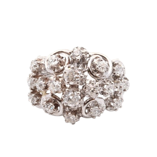 Bague VINTAGE 1950 en platine et diamants - Castafiore
