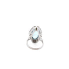 Bague vintage aigue - marine et diamants en or 18k - Castafiore