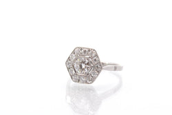 Bague vintage art déco diamants en platine - Castafiore