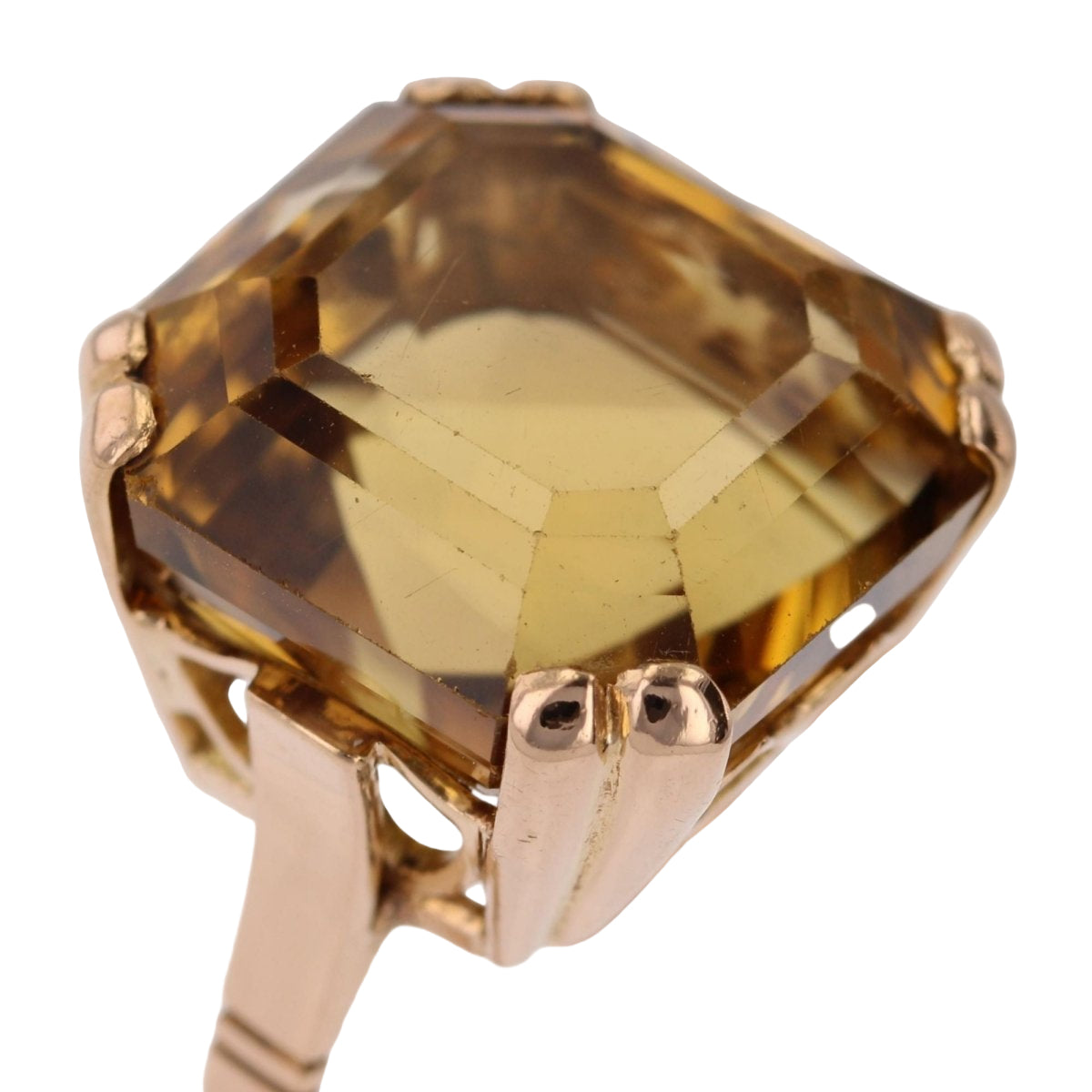 Bague VINTAGE Citrine en or rose - Castafiore