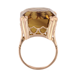 Bague VINTAGE Citrine en or rose - Castafiore