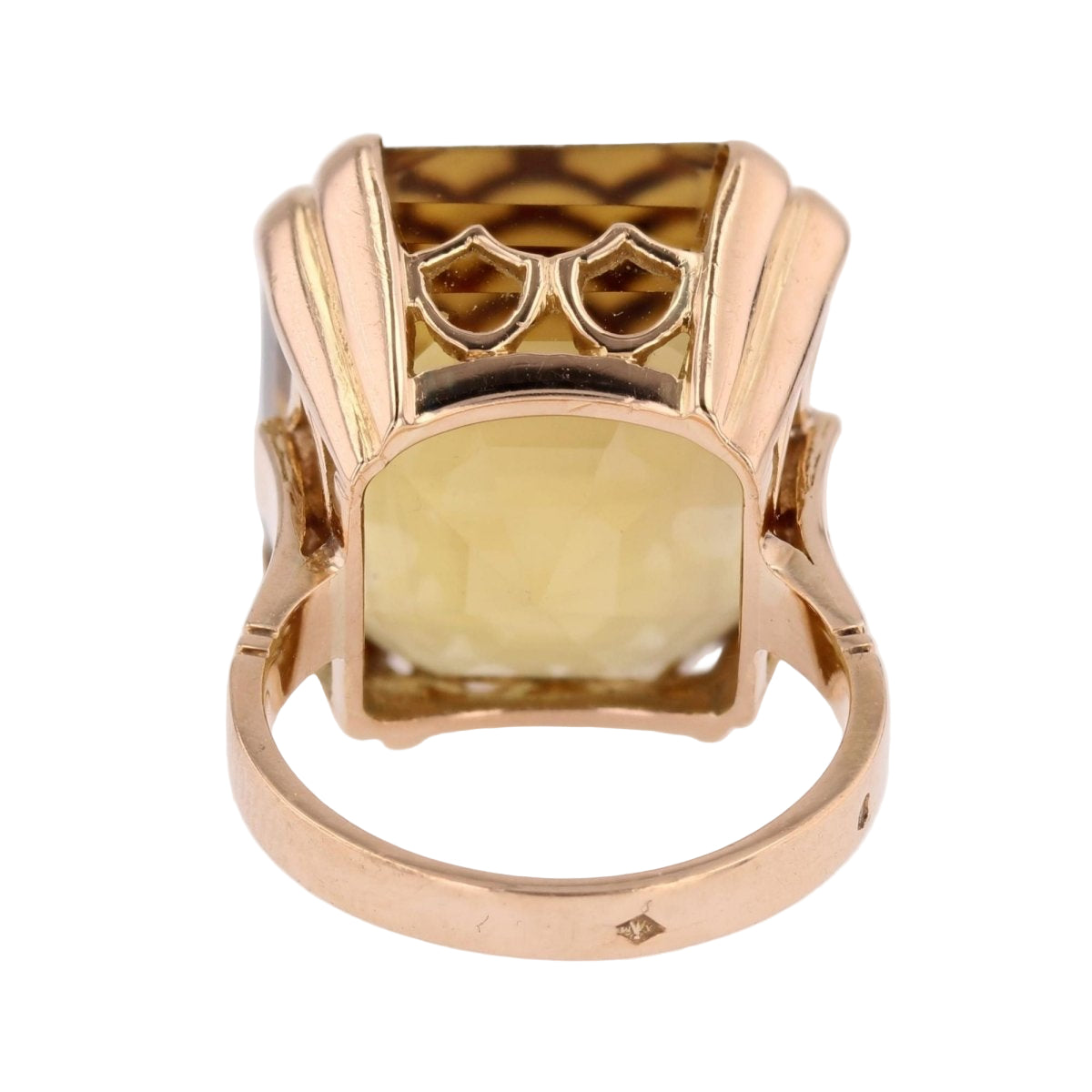 Bague VINTAGE Citrine en or rose - Castafiore