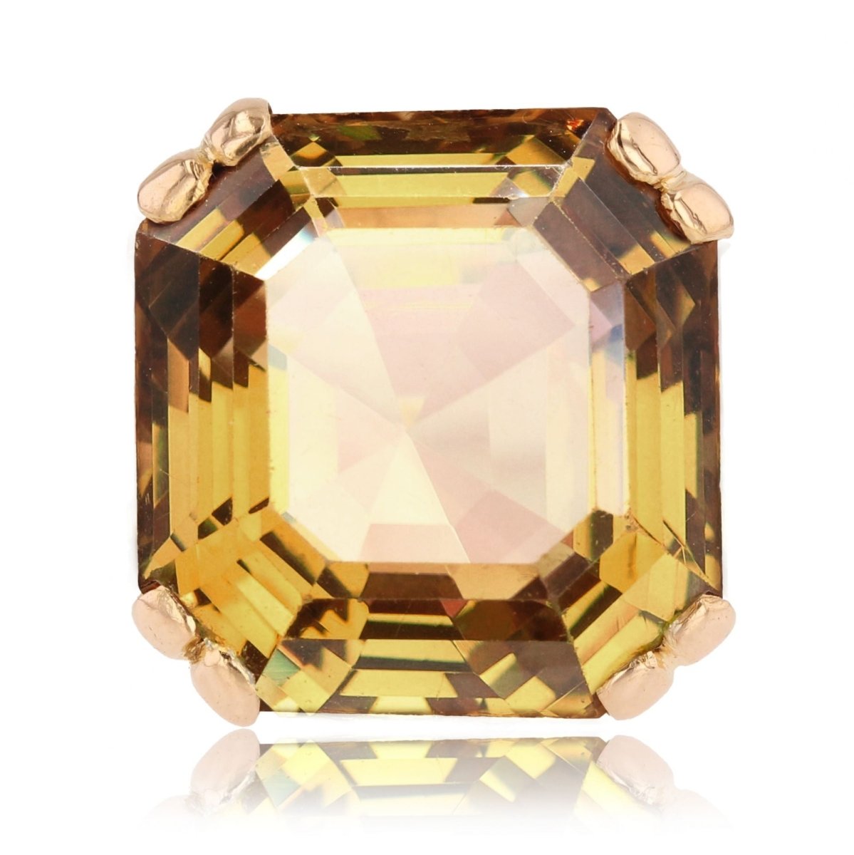 Bague VINTAGE Citrine en or rose - Castafiore