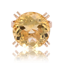 Bague vintage citrine et or - Castafiore