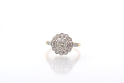 Bague vintage diamant 1,05 cts J/SI1 en or et platine - Castafiore