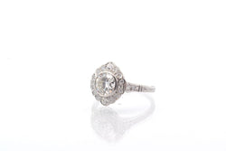 Bague vintage diamant 1,06 cts J/SI2 en platine - Castafiore
