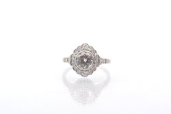 Bague vintage diamant 1,06 cts J/SI2 en platine - Castafiore