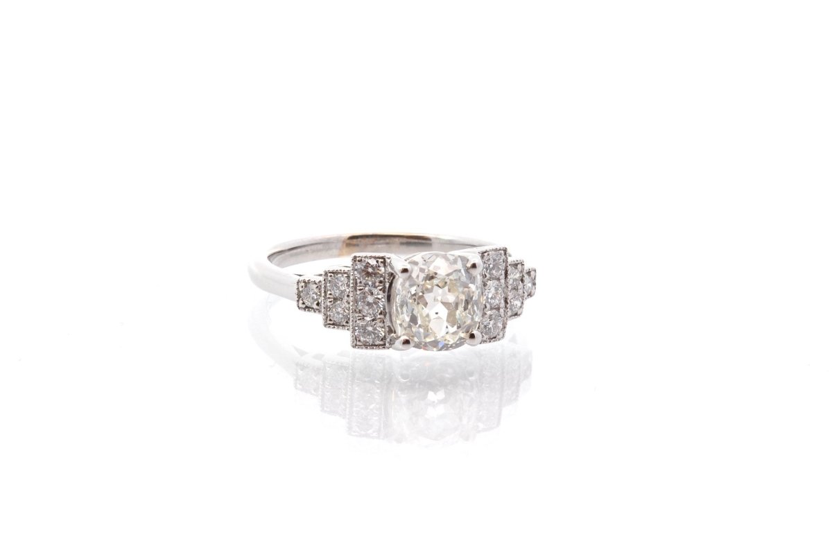 Bague vintage diamant 1,19 cts H/SI2 en or - Castafiore