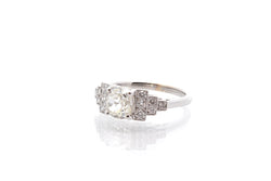 Bague vintage diamant 1,19 cts H/SI2 en or - Castafiore