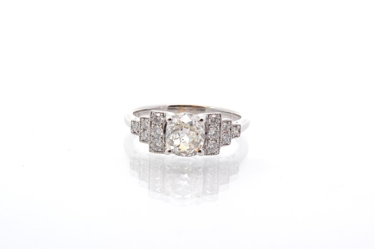 Bague vintage diamant 1,19 cts H/SI2 en or - Castafiore