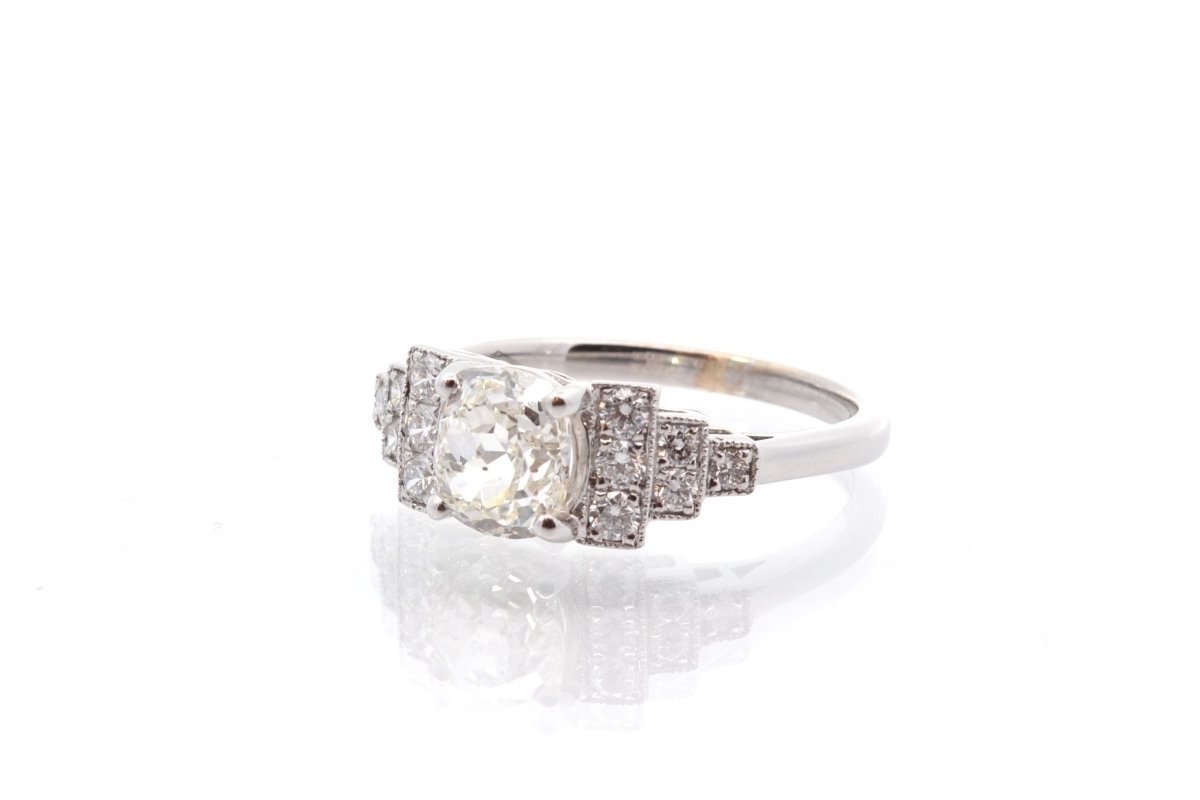 Bague vintage diamant 1,19 cts H/SI2 en or - Castafiore