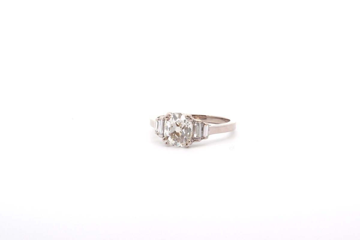Bague vintage diamant coussin 1,40cts K/SI2 - Castafiore