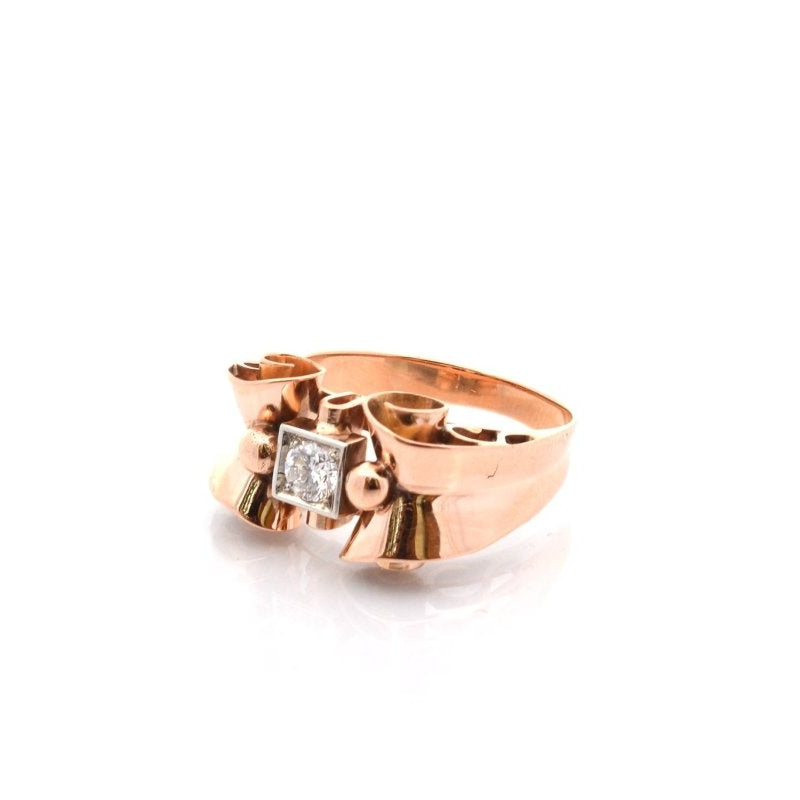 Bague vintage diamant en or 18k - Castafiore