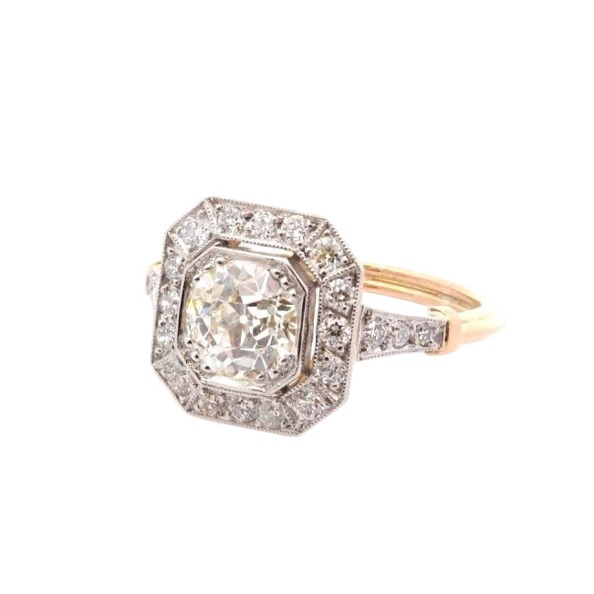 Bague VINTAGE Diamant en platine et or - Castafiore