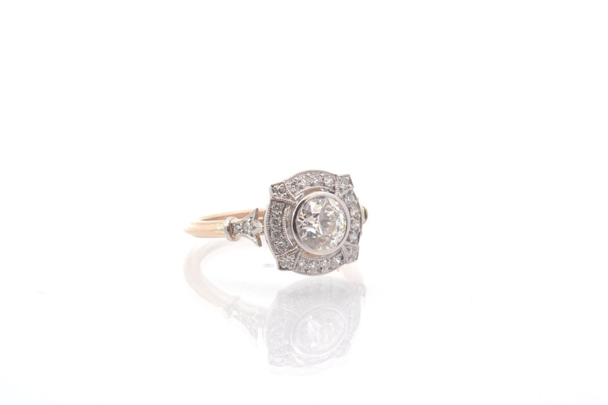 Bague vintage diamants en or et platine - Castafiore
