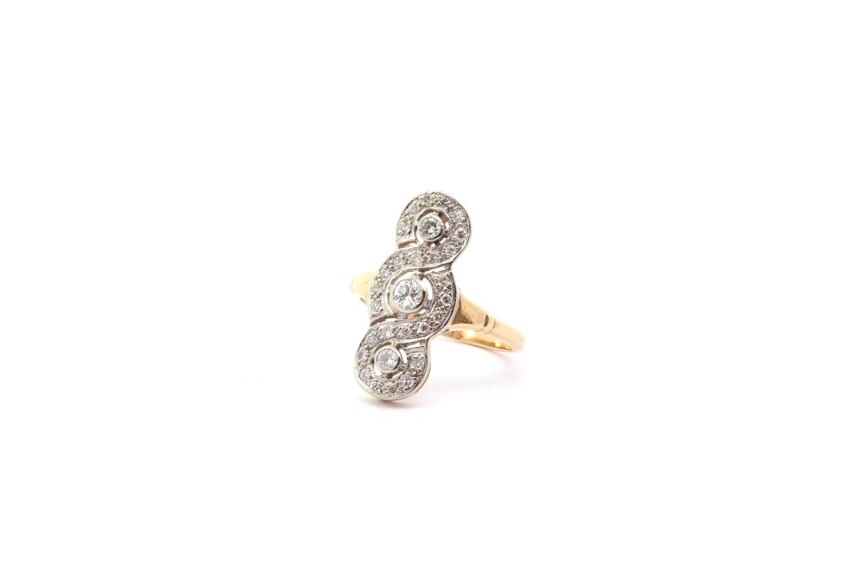 Bague vintage diamants en or et platine - Castafiore