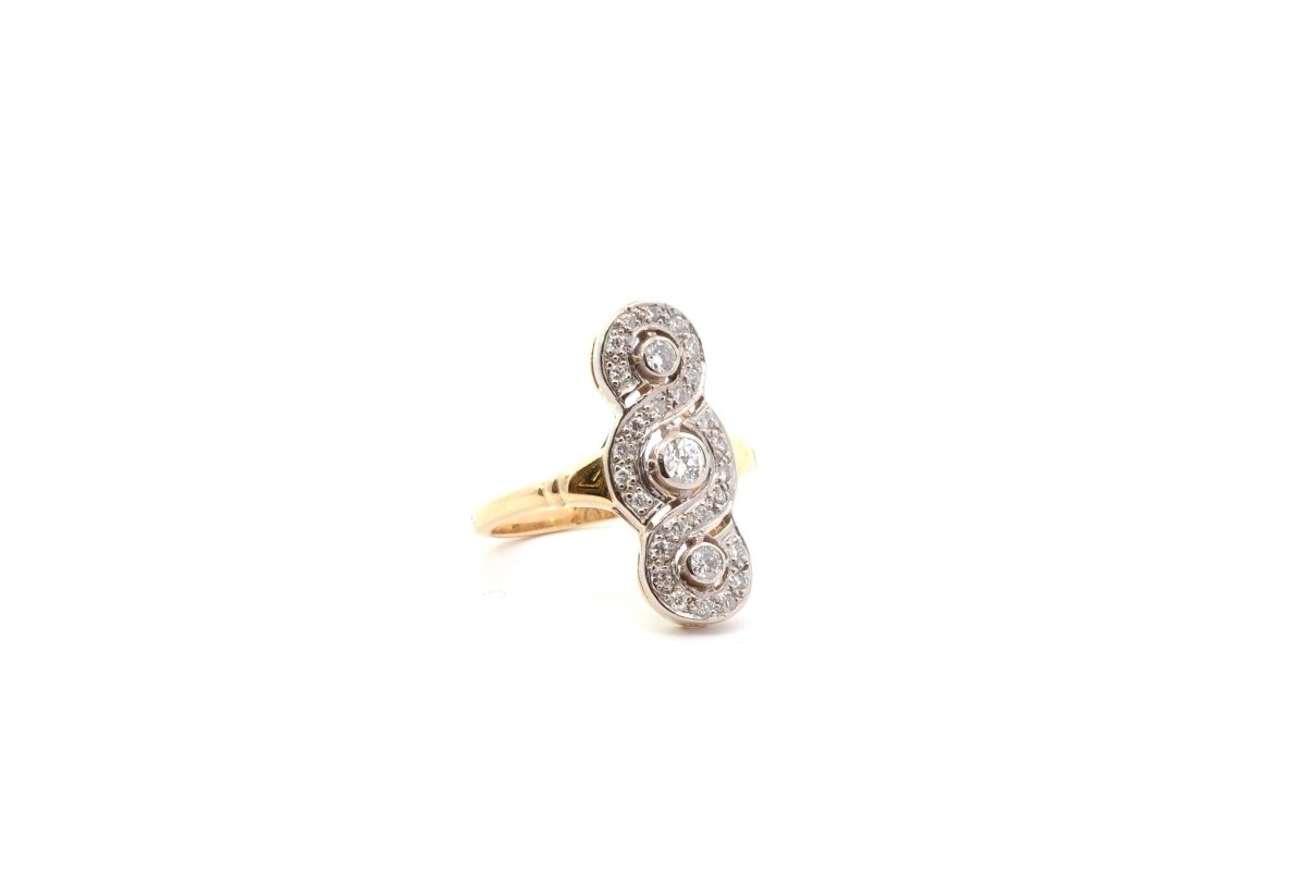 Bague vintage diamants en or et platine - Castafiore