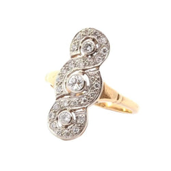 Bague vintage diamants en or et platine - Castafiore