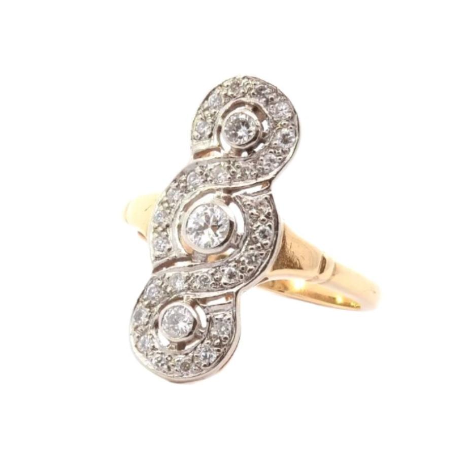 Bague vintage diamants en or et platine - Castafiore