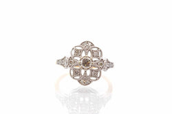 Bague vintage diamants en or jaune 18k - Castafiore