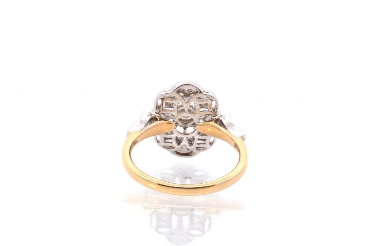 Bague vintage diamants en or jaune 18k - Castafiore