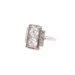 Bague vintage diamants en platine - Castafiore