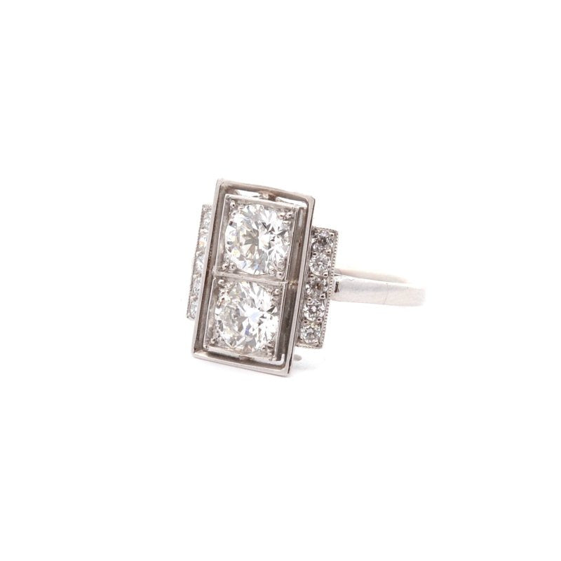 Bague vintage diamants en platine - Castafiore