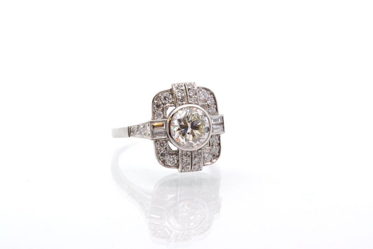 Bague vintage diamants en platine - Castafiore