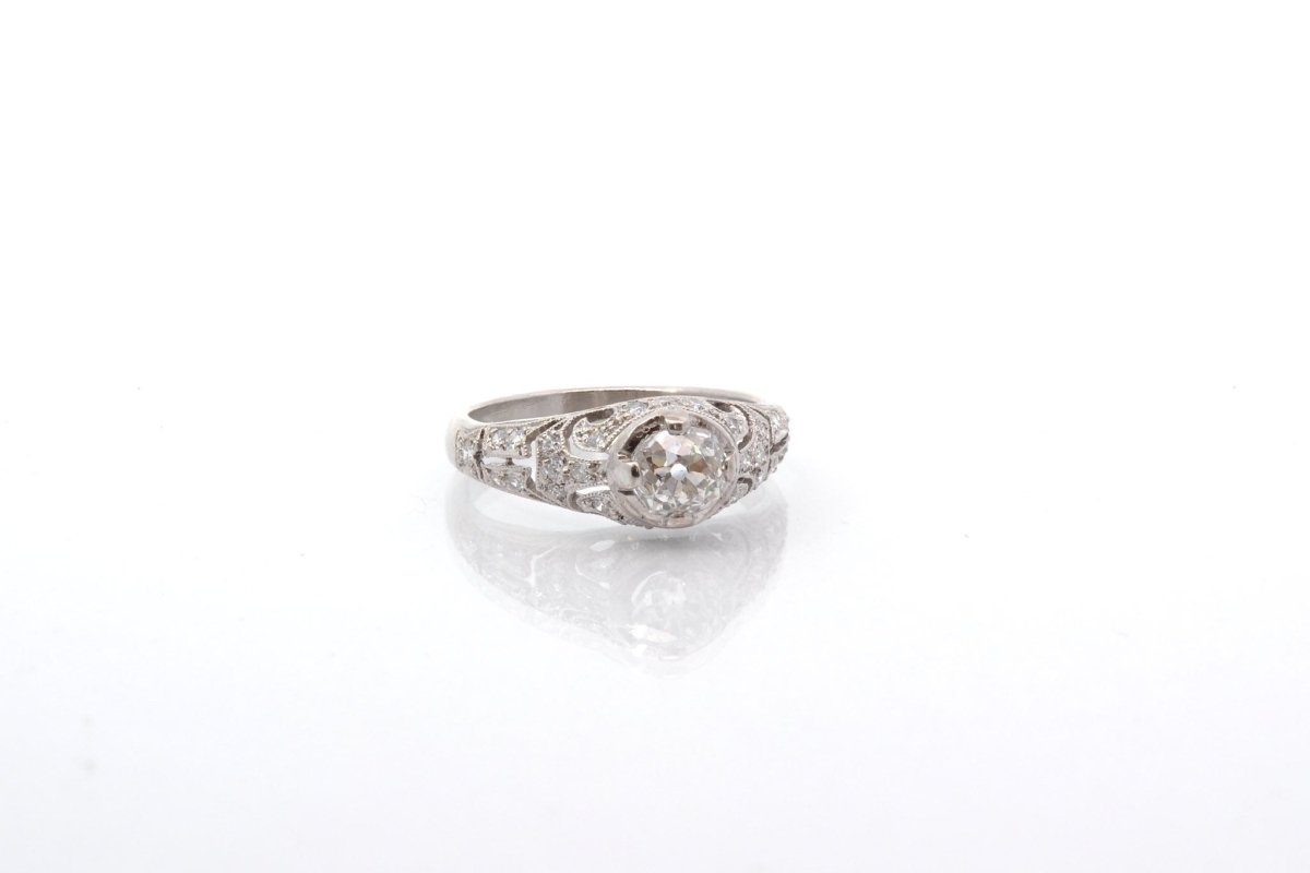 Bague vintage diamants en platine - Castafiore