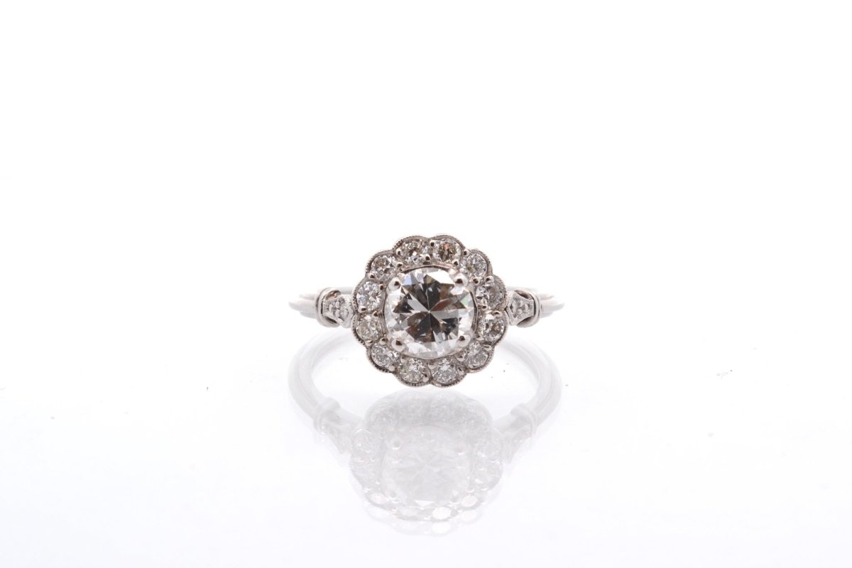 Bague vintage diamants en platine - Castafiore