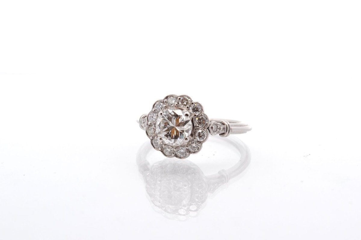 Bague vintage diamants en platine - Castafiore